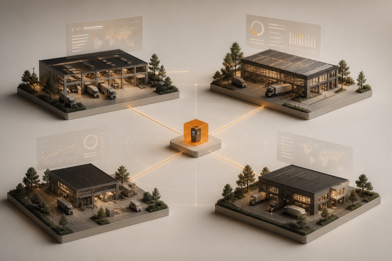 Four logistics depots connected to one shared capture protocol